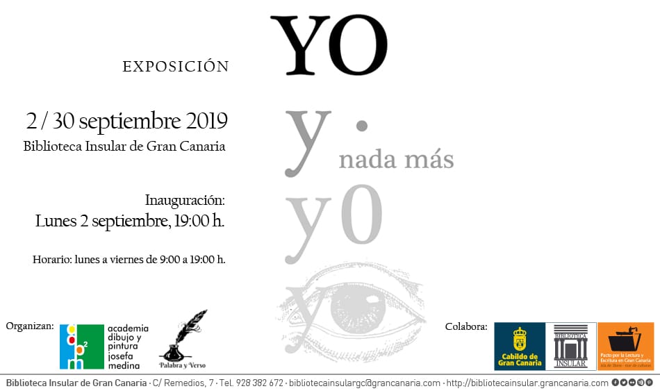 Invitación Expo YO Biblioteca Insular